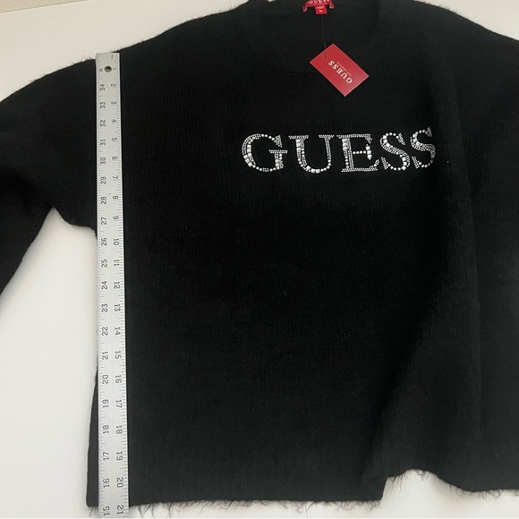 GUESS Rhinestone Logo Knit Tori Sweater. Sz. XL - Picture 6 of 9